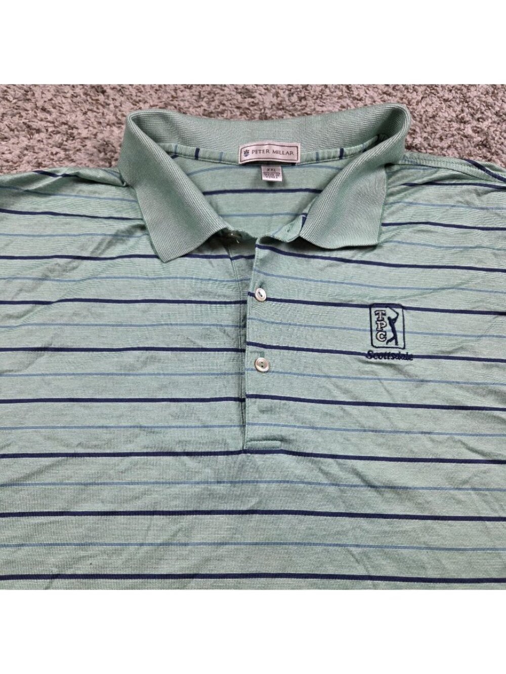 Peter Millar Shirt Mens 2XL TPC Scottsdale Golf Polo Green Short Sleeve